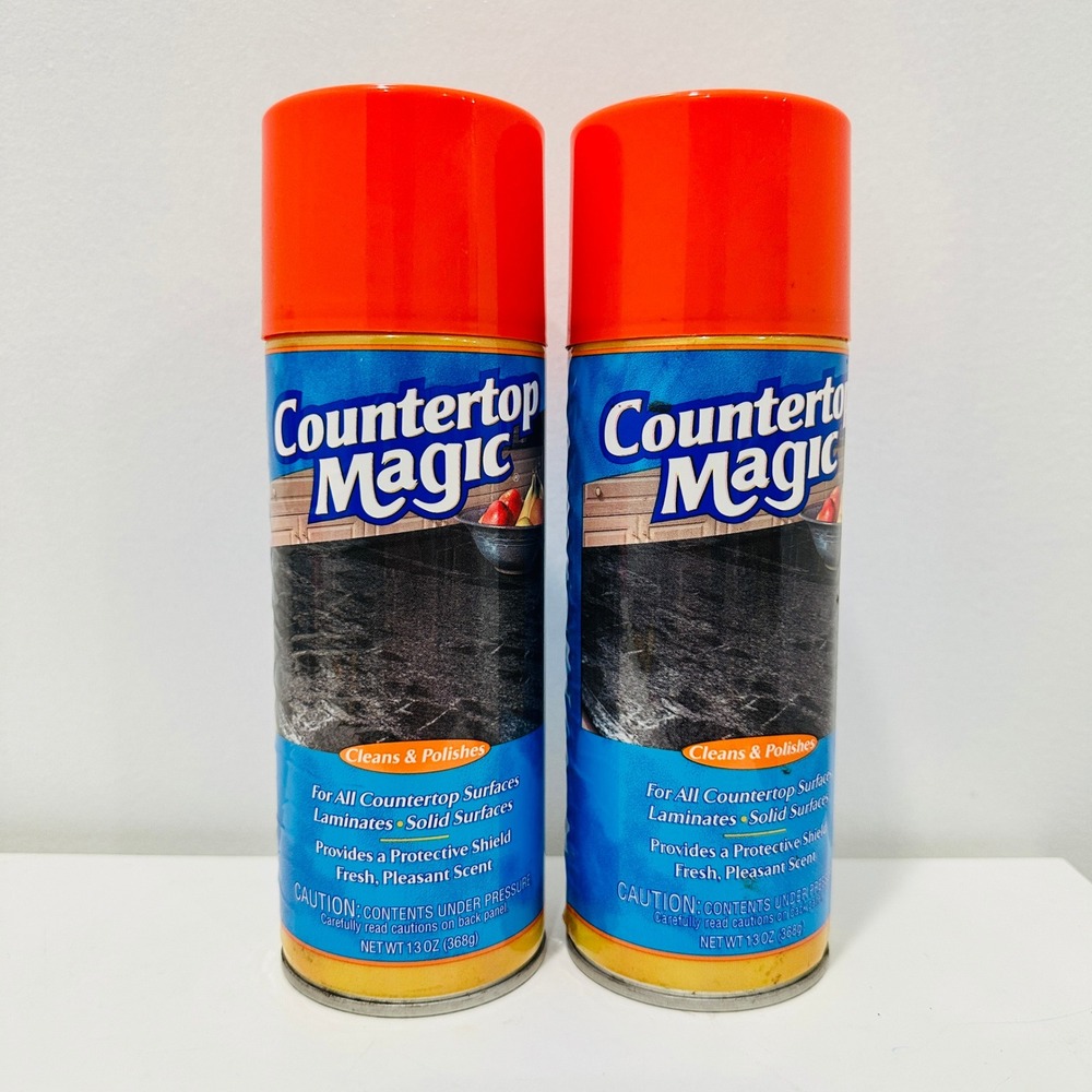 Vintage 2 Pack Countertop Magic Cleaner & Polisher 13oz Spray Laminate Full NOS